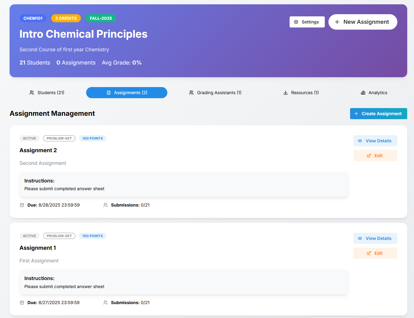 Instructor Portal Dashboard